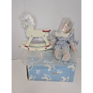 Vintage ABC Distributing Amy on Her Rocking Horse Porcelain Doll Box Set